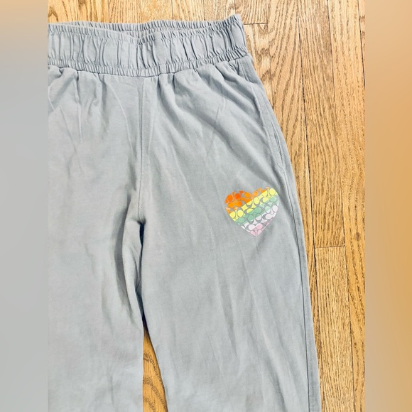Coach Gray Joggers Lounge Pants with Rainbow Heart Small - Picture 4 of 7